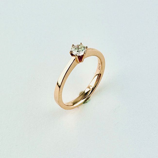 Brillantring Rotgold 750 0,3ct twsi 1750€ 1225€