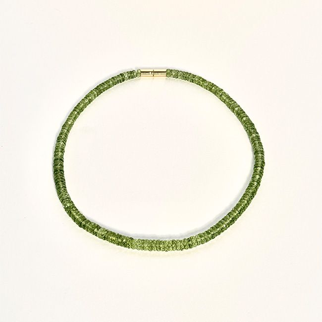 Peridotkette mit Gelbgoldschliesse 750