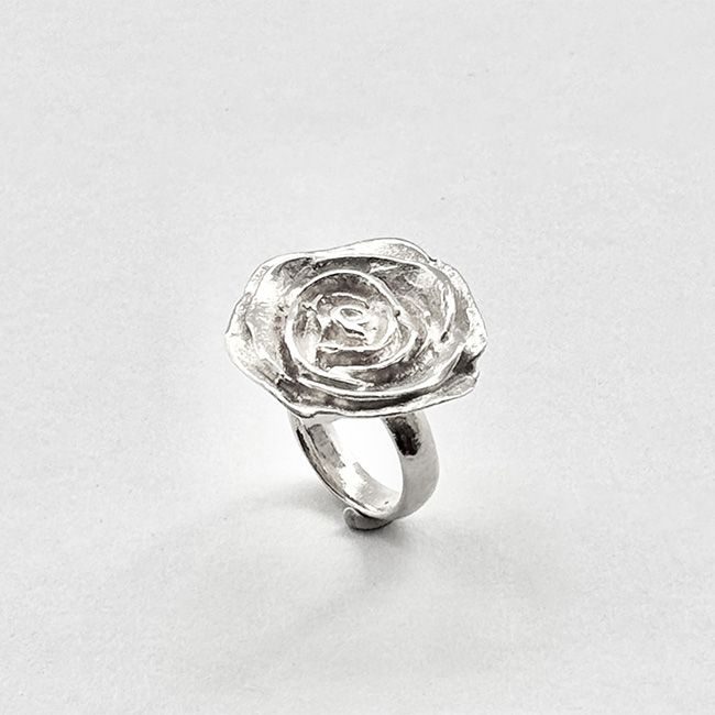 Silberring 925 mit 30mm Rose